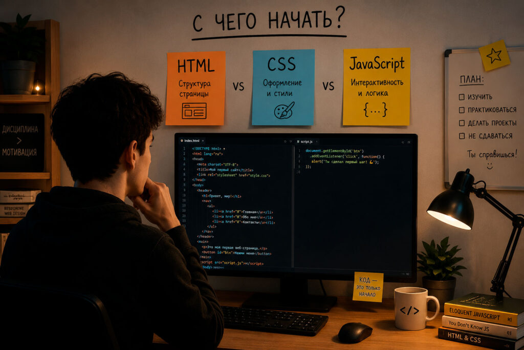 Что учить сначала: HTML, CSS или JavaScript